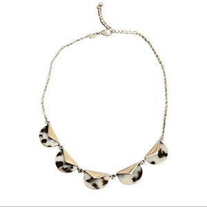 Banana Republic Factory Lucite Blk/Wh/Silver Bib Necklace